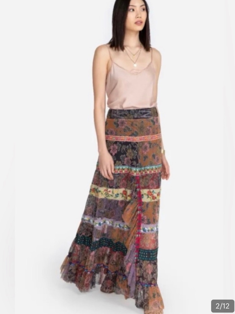 Johnny Was Selva Maxi Skirt, Size Small But Fits Large, In Excellent Conditions
